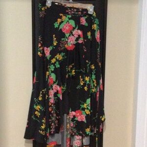 Floral Black Skirt